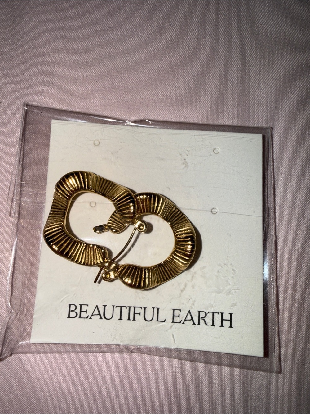 Gold Textured Hoop Earrings